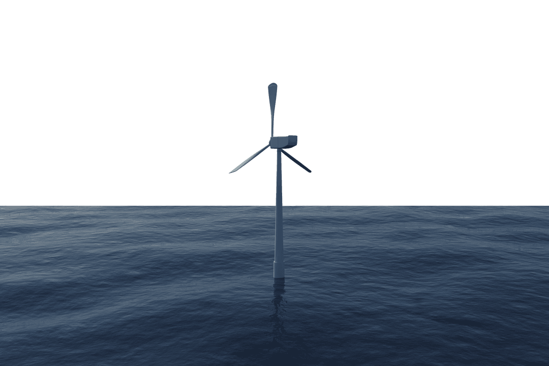Transparent Wind Turbine on Ocean Generating Renewable Energy