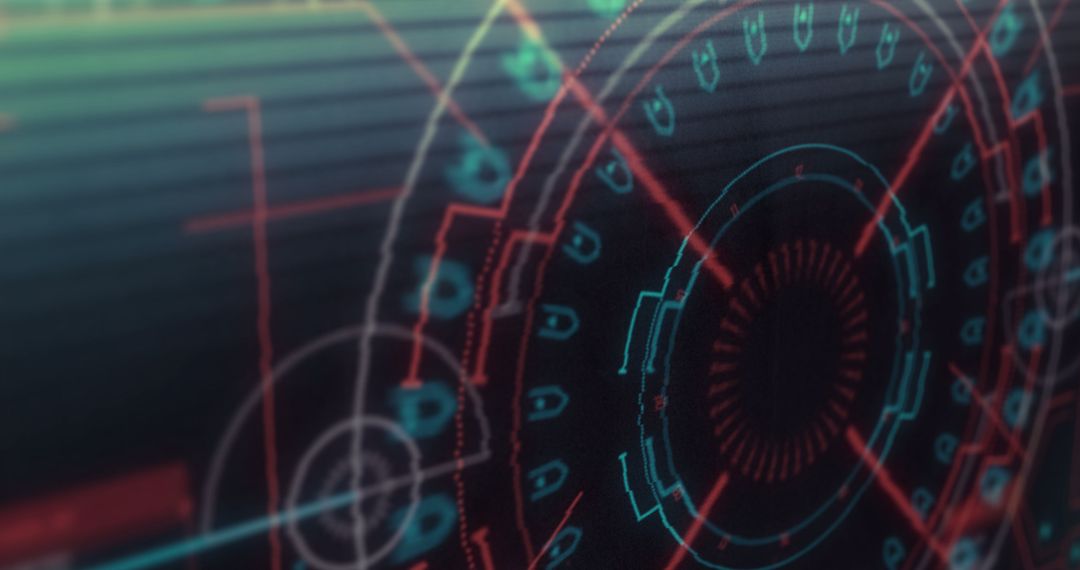 Futuristic Illuminated Neon Cyber Technology Interface