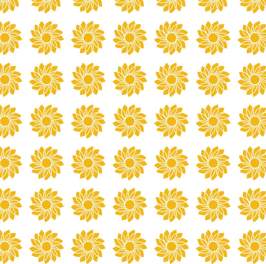 Yellow Floral Pattern on Transparent Background