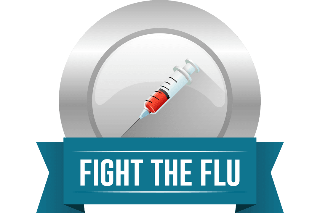 Transparent Vaccination Icon with 'Fight the Flu' Message