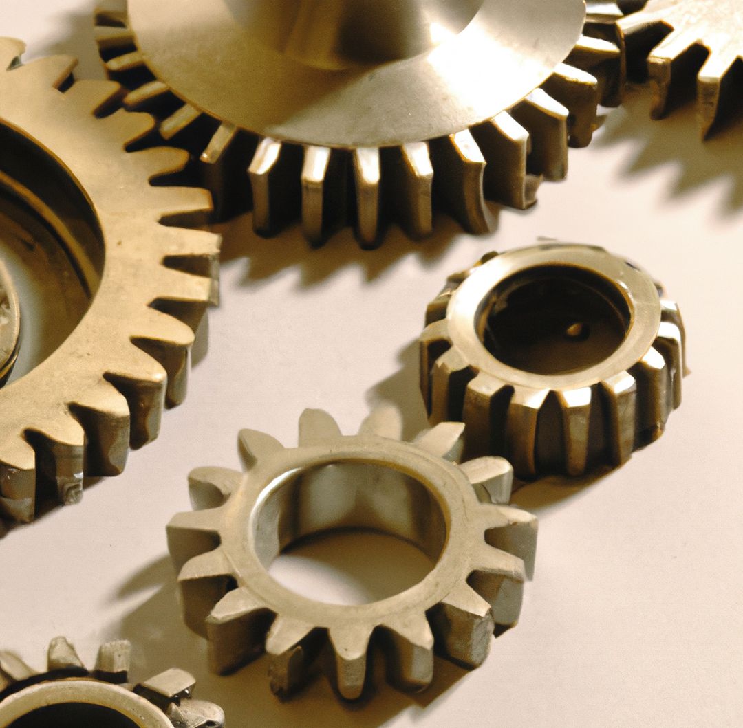 Close-Up of Various Interlocking Gears in Gold Color - Free Images, Stock Photos and Pictures on Pikwizard.com