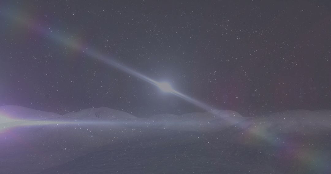 Digital Light Display Against Starry Sky