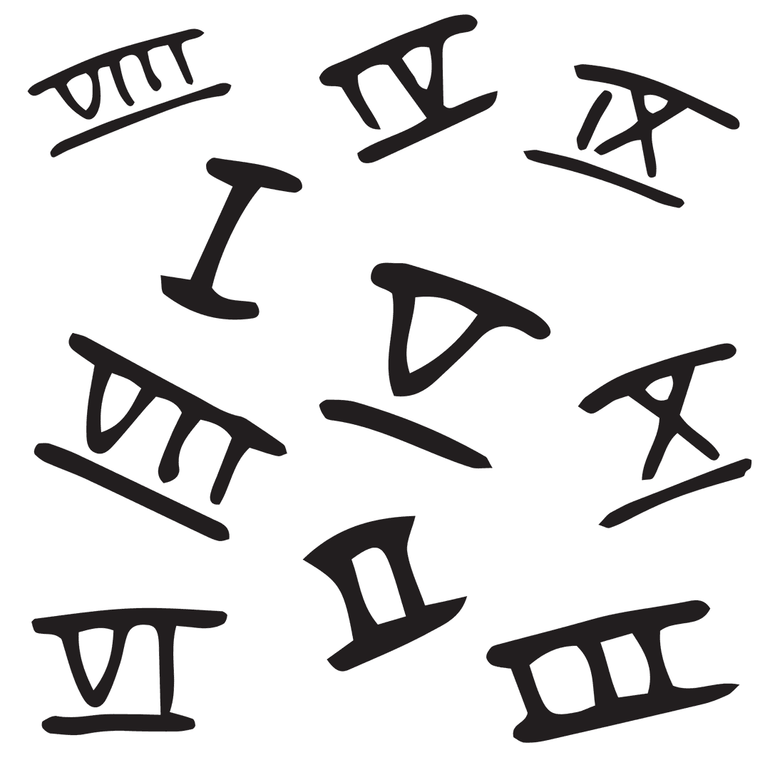 Handwritten Roman Numerals on Transparent Background Isolated