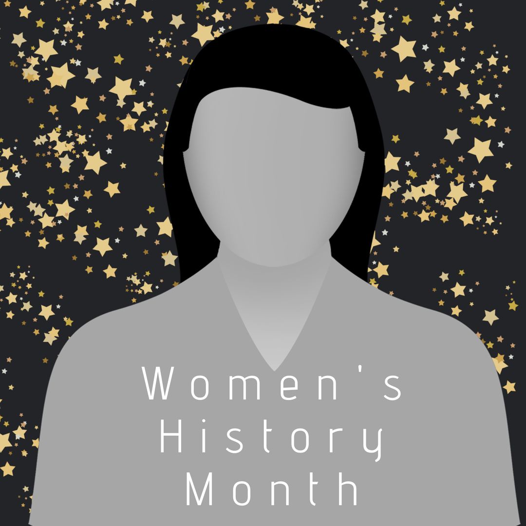 Women's History Month Celebration Silhouette on Starry Background
