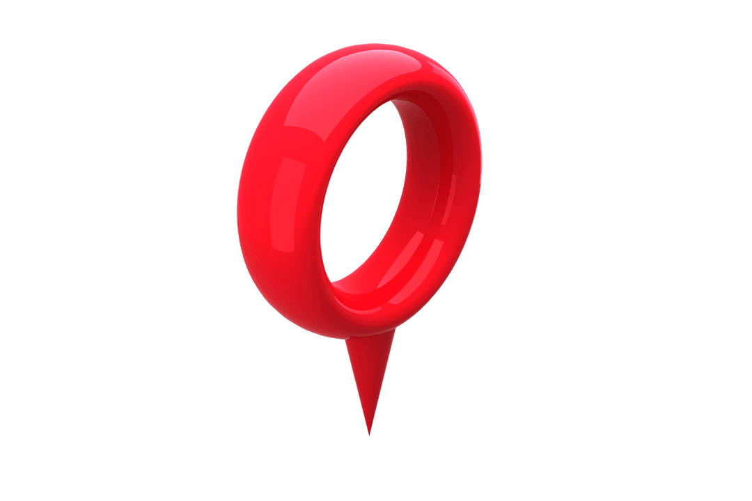 Transparent Glossy Red Map Marker Icon for Navigation