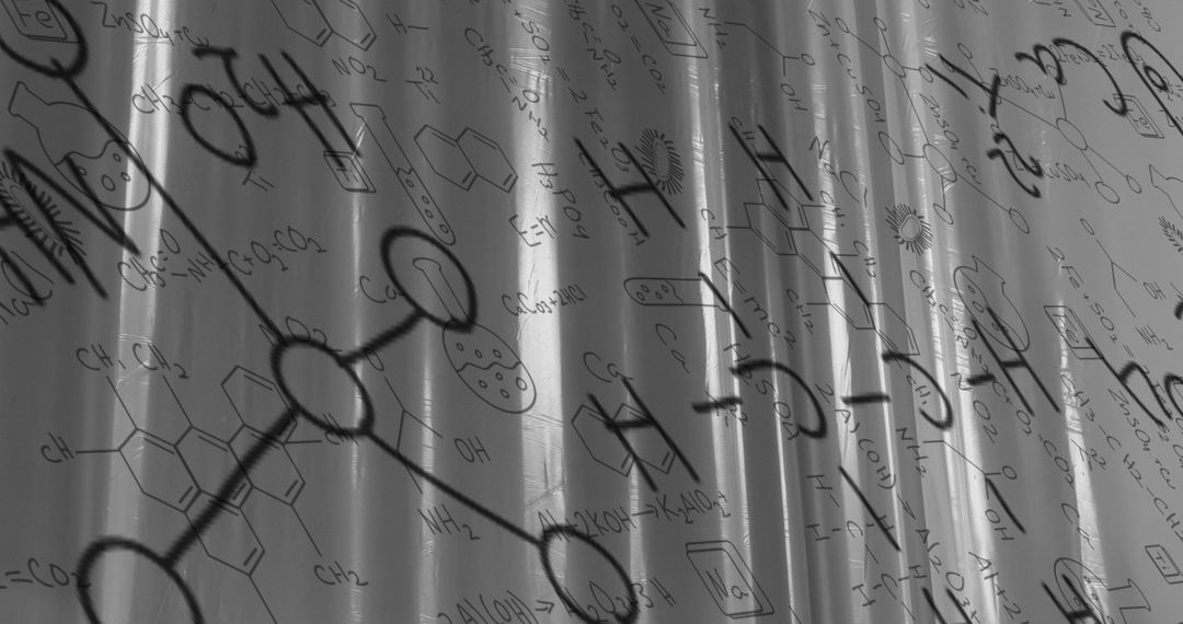 Abstract Structural Chemical Formulas on White Background