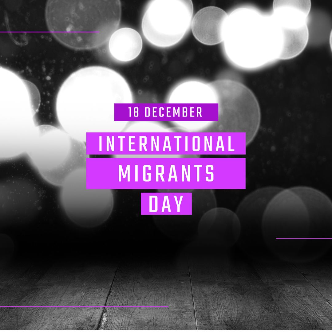 International Migrants Day Celebration with Bokeh Lights
