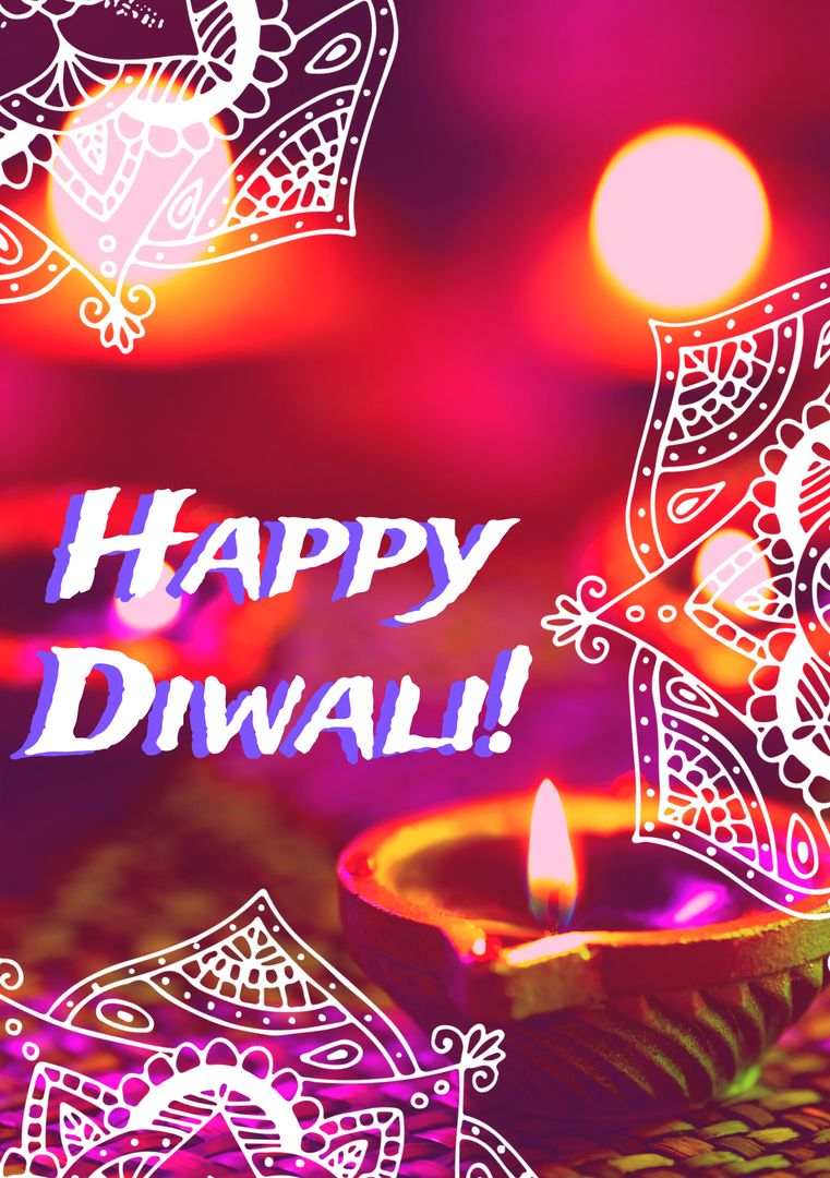 Bright Happy Diwali Celebration with Mandalas and Diyas - Download Free Stock Templates Pikwizard.com