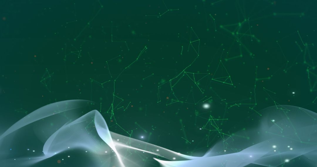 Futuristic Abstract Waves with Digital Network Pattern