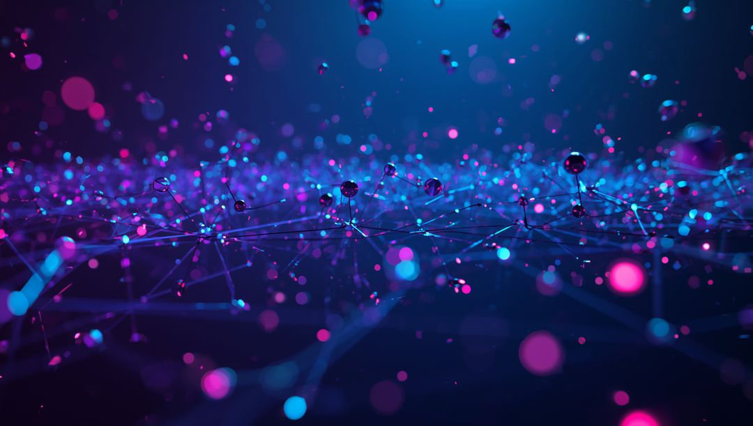 Futuristic Glowing Network Nodes and Connections