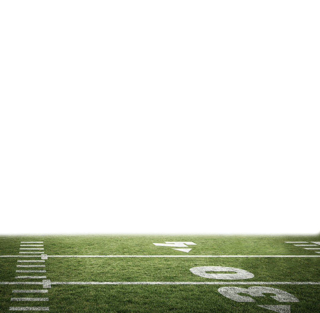 Transparent American Football Field with Green Grass Surface