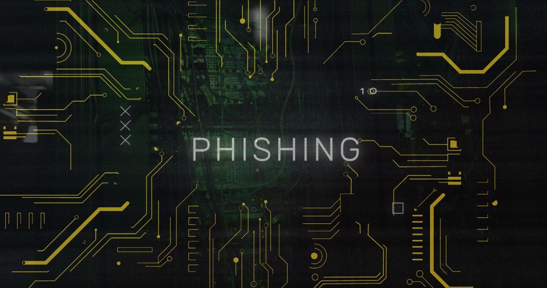 Phishing Alert Concept with Circuit Board Theme