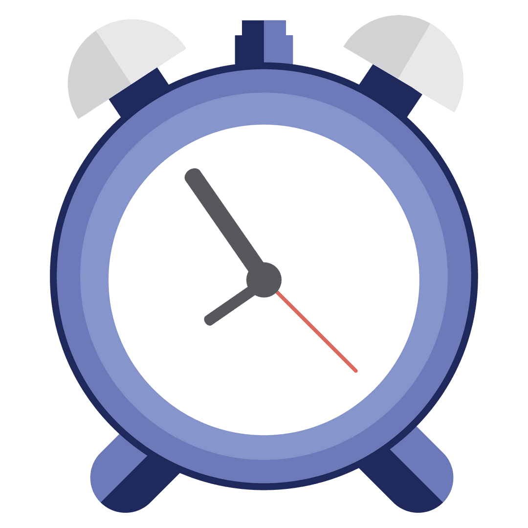 Alarm Clock Illustration with Transparent Background