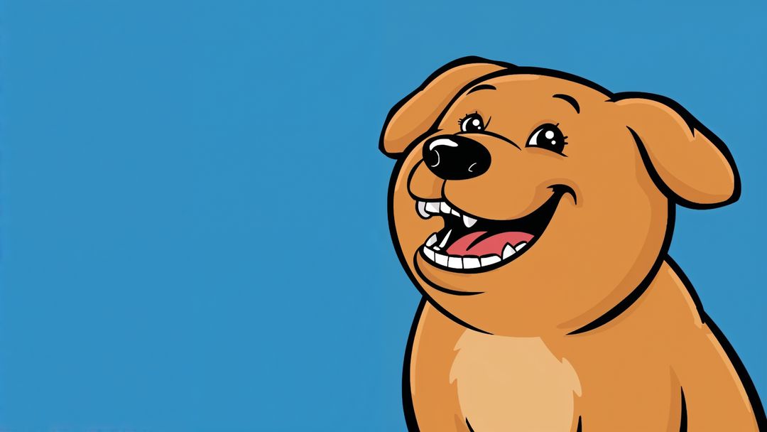 Smiling Cartoon Orange Dog with Toothy Grin in Vivid Style