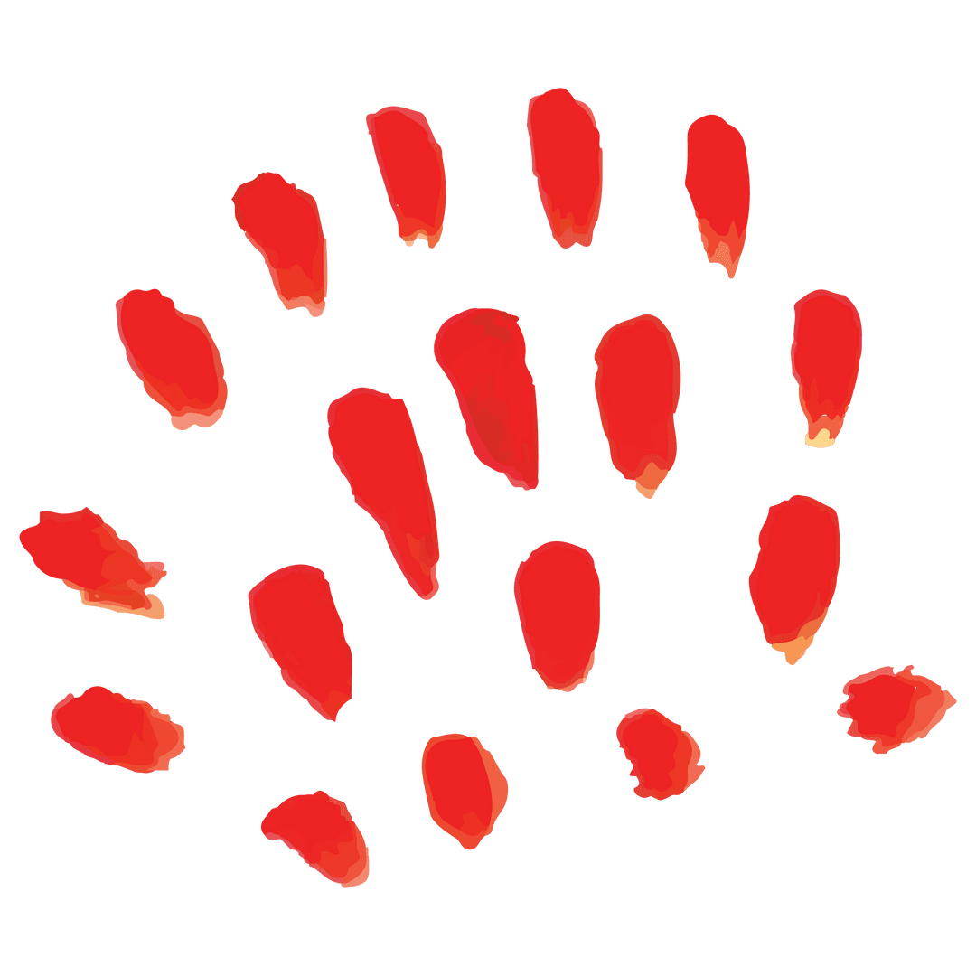 Abstract red smudges on transparent background
