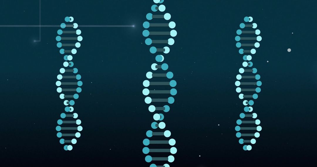 Abstract DNA Strands on Digital Interface Background