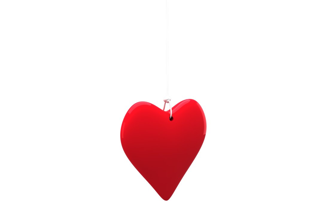 Red Heart Hanging on Rope Transparent Illustration - Download Free Stock Images Pikwizard.com