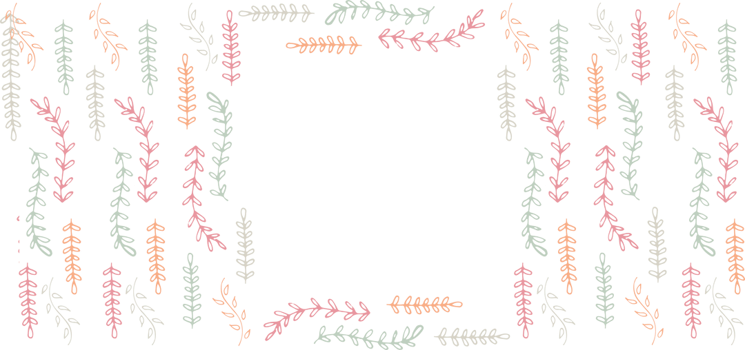 Transparent Floral Frame with Vivid Leaf Patterns