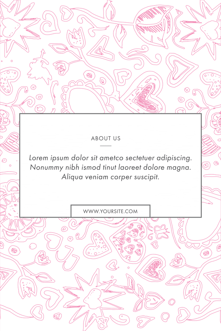 Pink Illustrative Card Design with Transparent Text Space