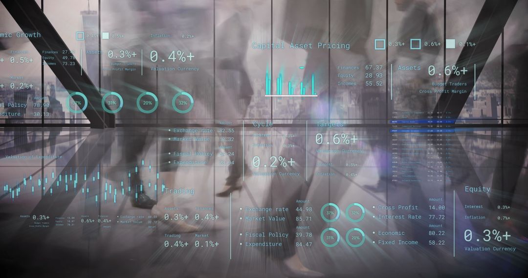 Financial Data and Business People in Digital Interface