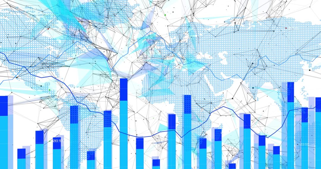 Global Network Technology Concept with Graphs and World Map