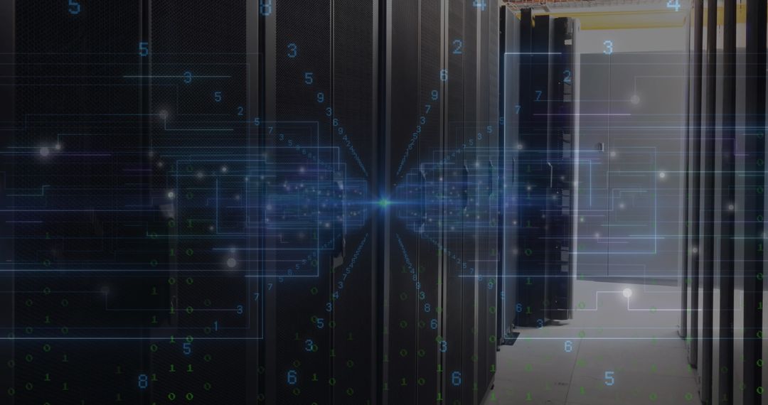 Technological Data Flow in Modern Server Room