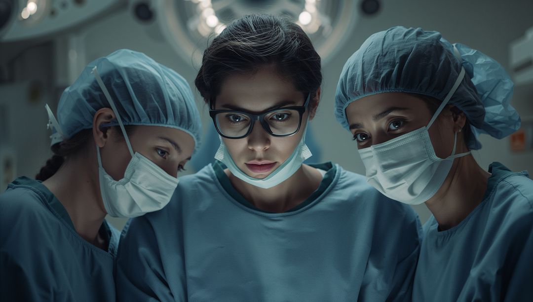 Focused Surgical Team Operating with Precision in Modern OR