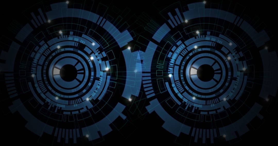 Futuristic Digital Interface Showing Advanced Data Processing