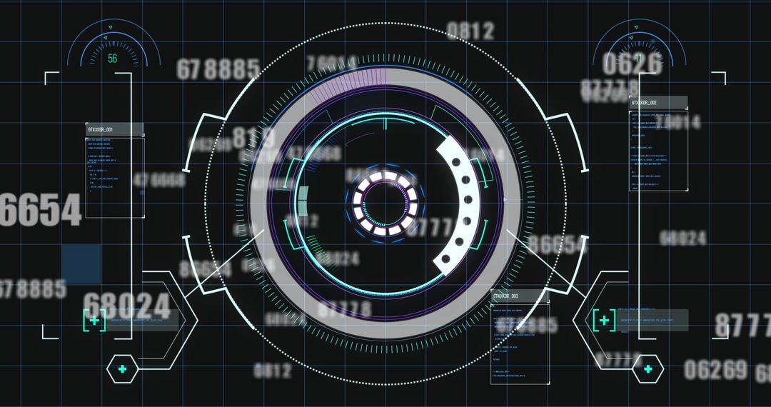 Futuristic Technology Interface with Rapidly Changing Numbers