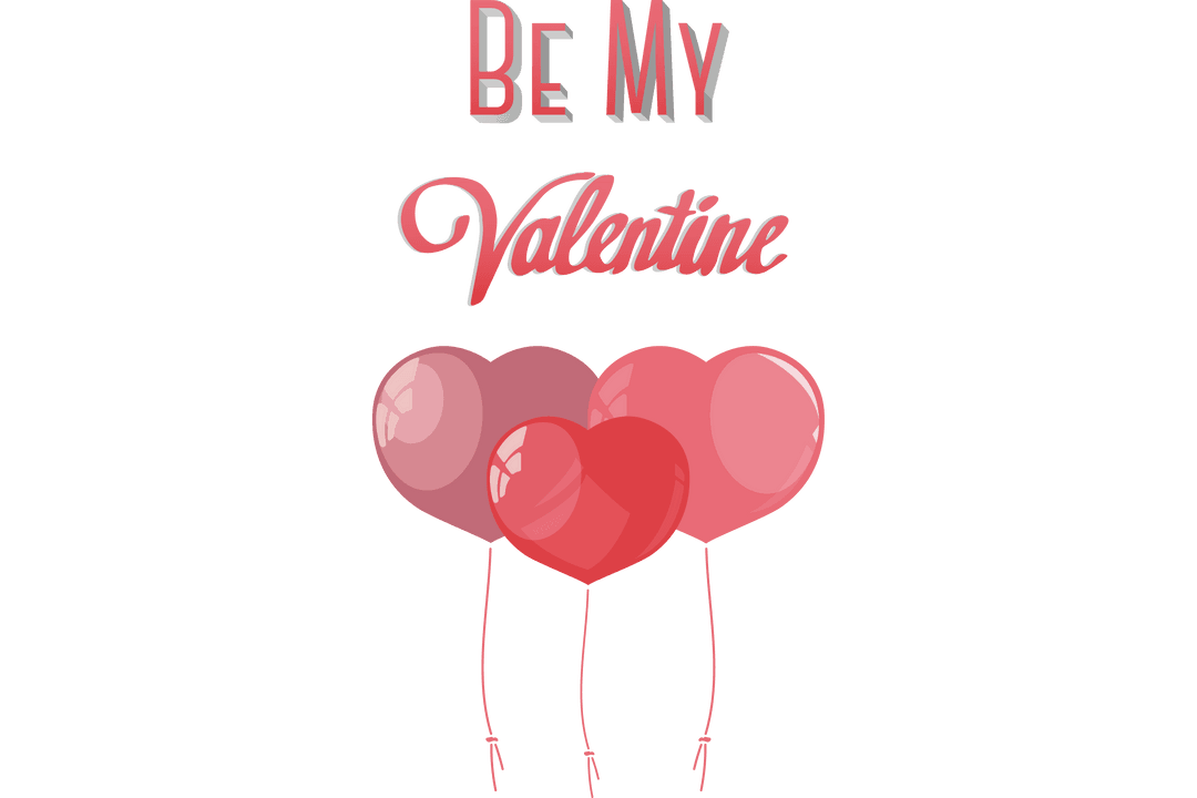 Transparent Heart Balloons with Be My Valentine Text