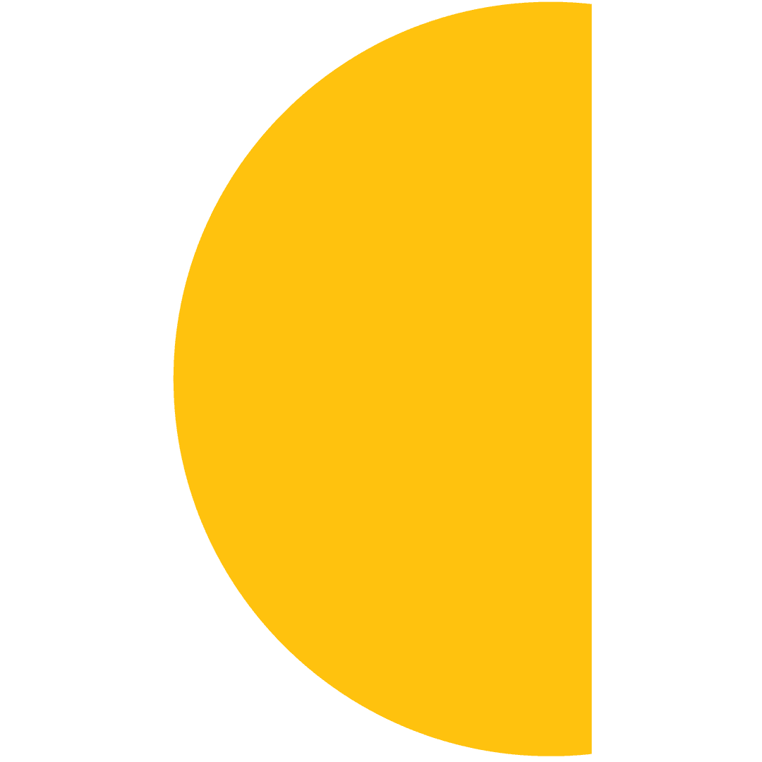 Yellow Semicircle Isolated on Transparent Background
