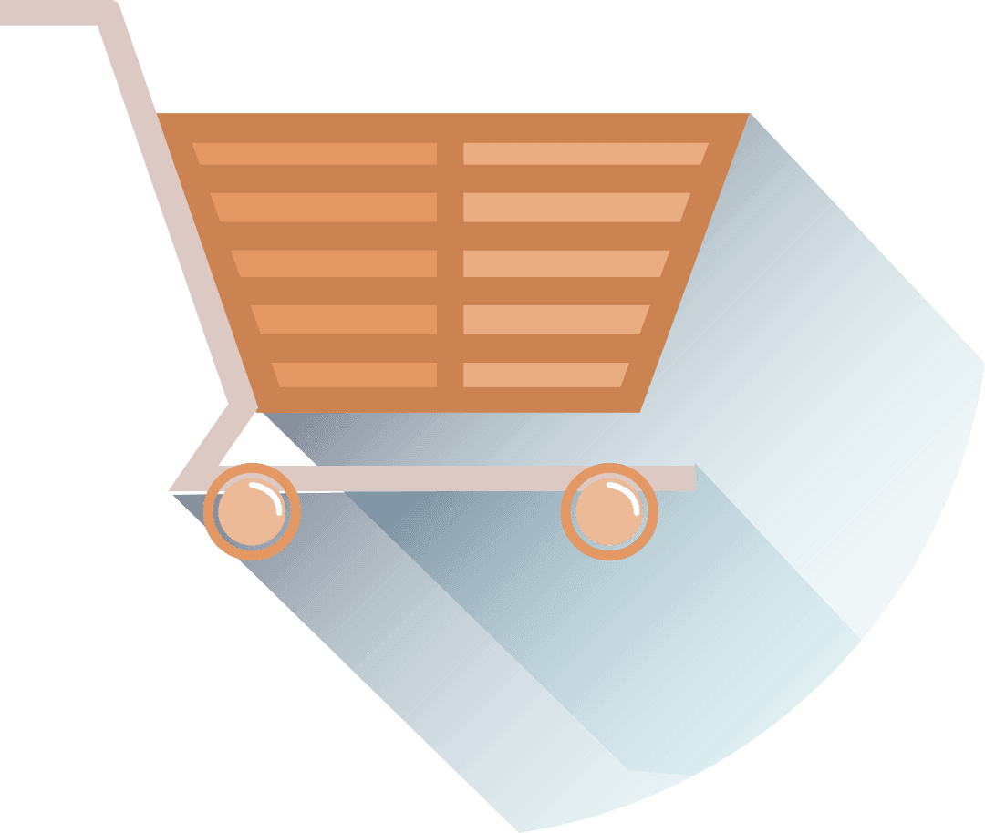 Minimalistic Shopping Cart Icon on Transparent Background