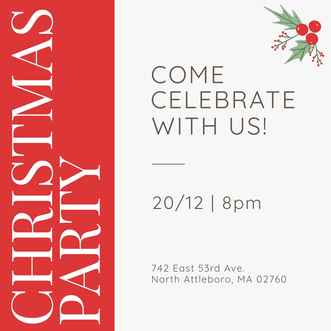 Modern Christmas Party Invitation with Festive Design