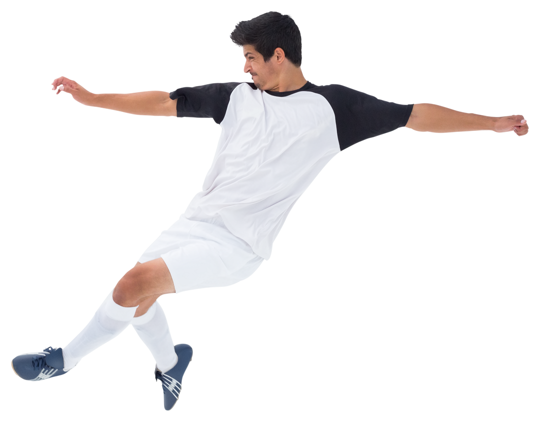 Focused Latino Football Player Kicking on Transparent Background - Download Free Stock Images Pikwizard.com