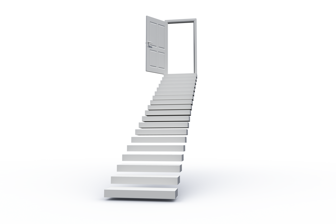 Stairs with Open Door on Transparent Background Indicating Success and Opportunity - Download Free Stock Images Pikwizard.com