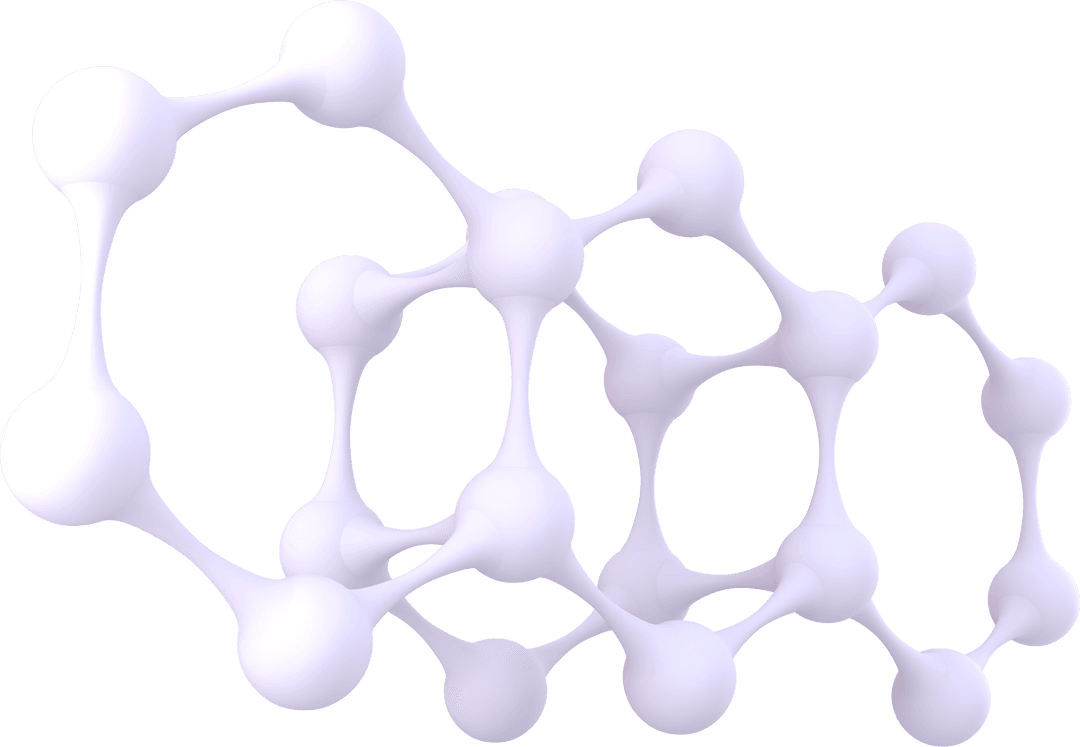 Transparent 3D Molecular Structure in Soft Purple Hue