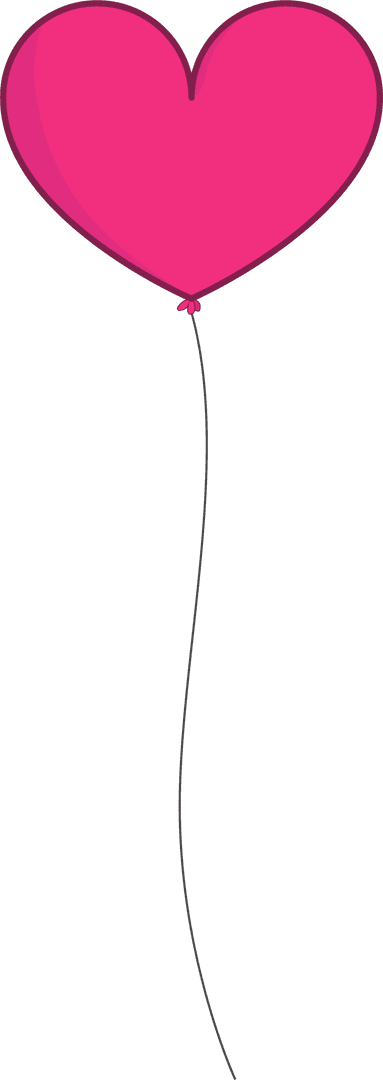 Floating Pink Heart Balloon with Transparent Background