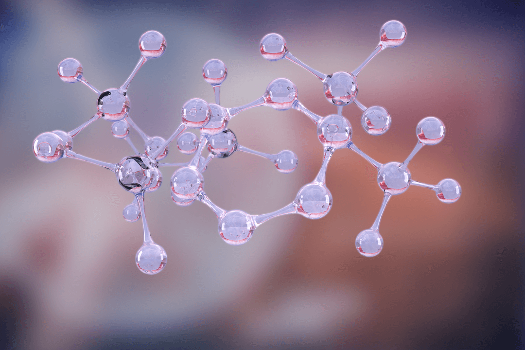 Digital Illustration of Transparent Molecule Structure in Science Concept