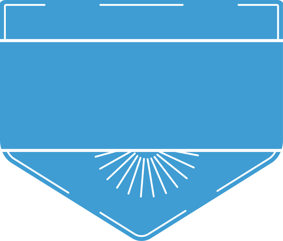 Blue Badge Illustration with Copy Space on Transparent Background