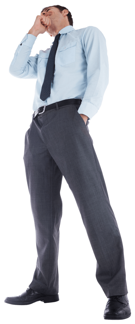 Transparent Businessman Contemplation Pose Arc Positive