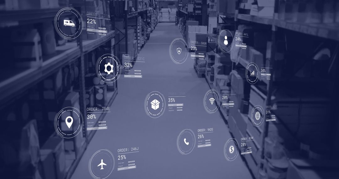 Digital Interface Illustrates Smart Warehouse Logistics