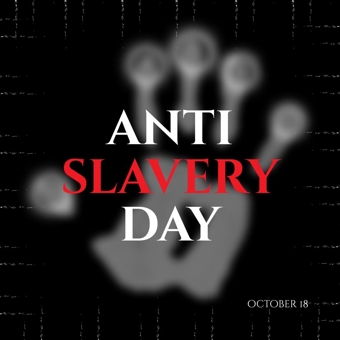 Anti Slavery Day Poster with Blurred Handprint Background - Download Free Stock Templates Pikwizard.com