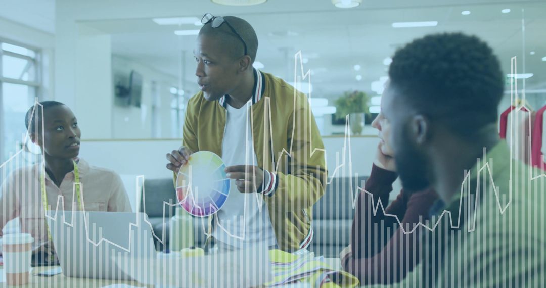 Creative Professionals Discussing Colors in Modern Office