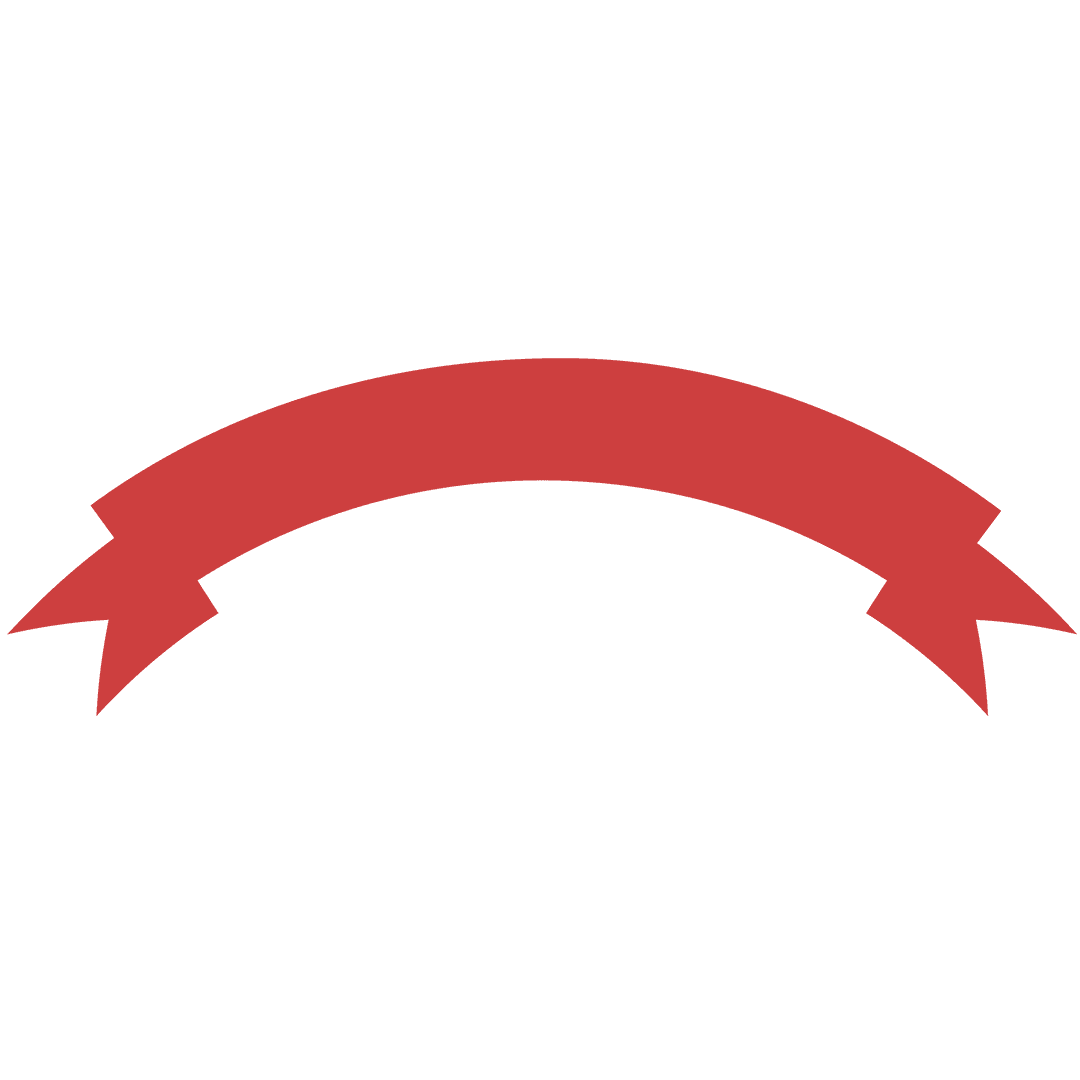 Red Decorative Ribbon Banner on Transparent Background