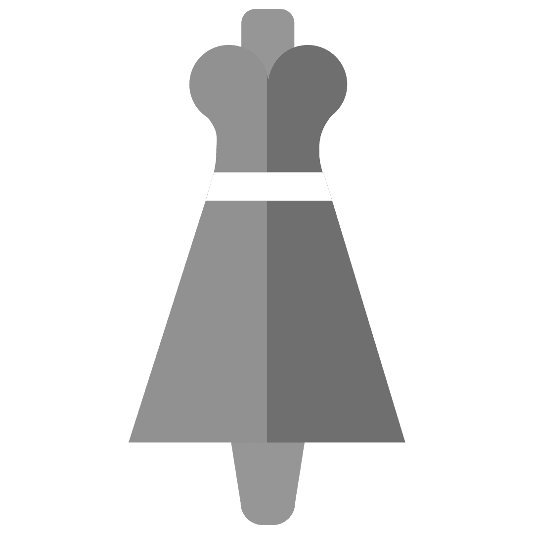 Grey Dress Icon on Transparent Background for Fashion Design