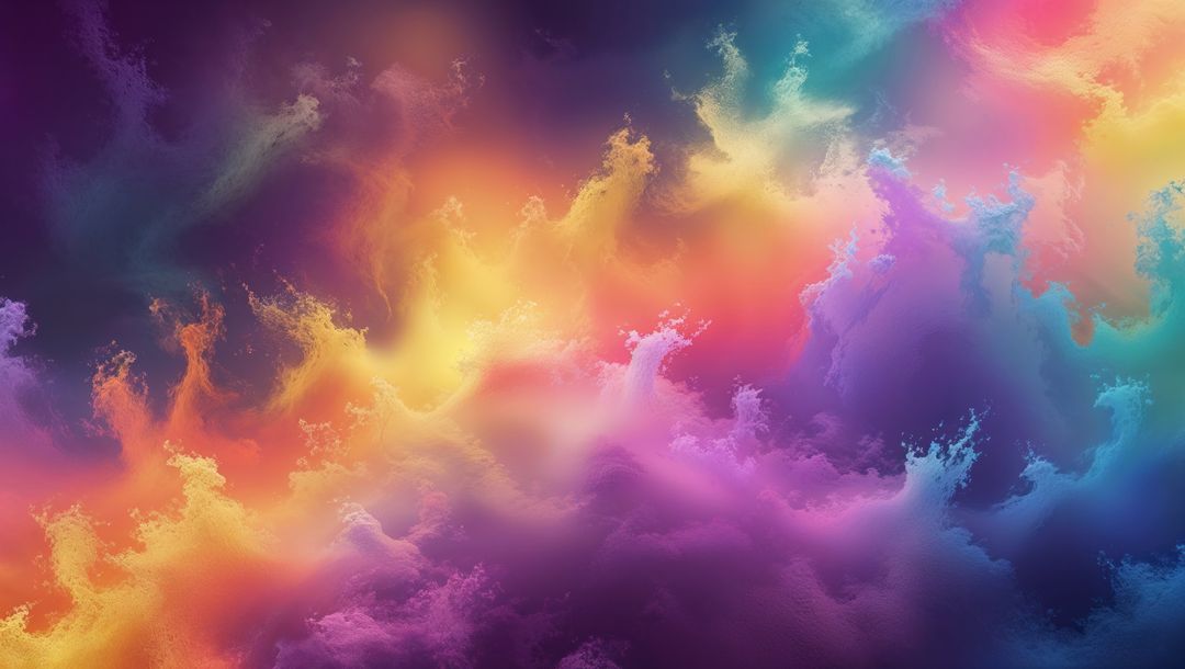 Vibrant Abstract Cloud Formations in Psychedelic Gradient
