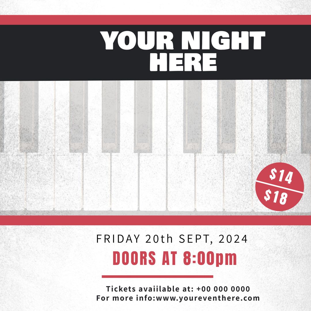 Piano-Themed Promotional Flyer Design for Music Events - Download Free Stock Templates Pikwizard.com