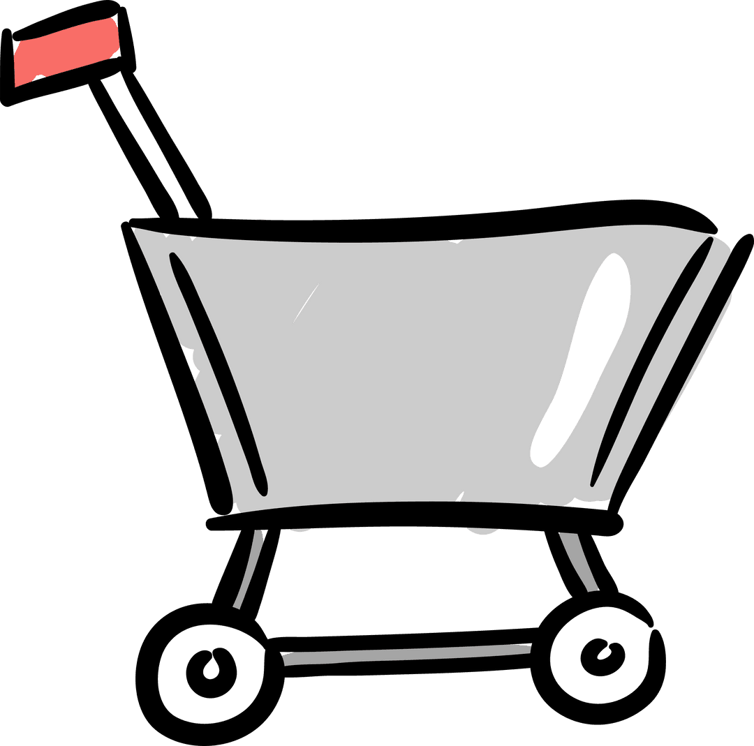 Shopping Trolley Illustration with Transparent Background