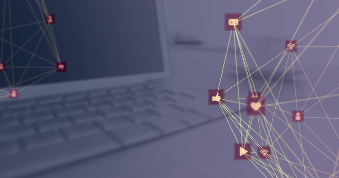 Digital Network Connecting Laptop Interface