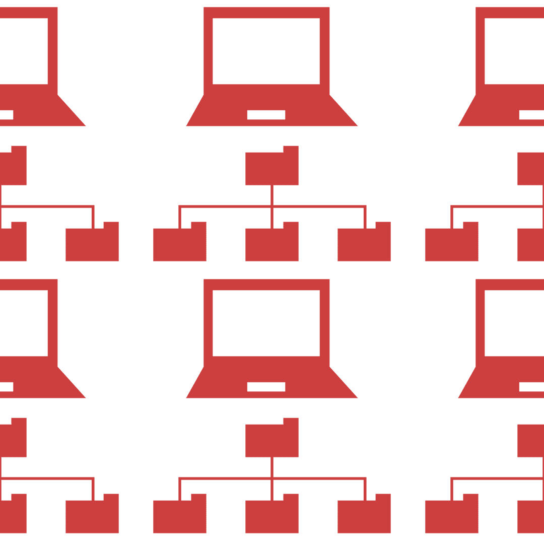 Creative Red Laptop and File Icon Pattern on Transparent Background